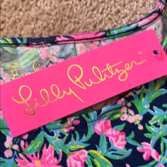 Lilly Pulitzer Blue and Pink Jodee Tiered Puff Sleeve Sundress - Picture 2 of 7